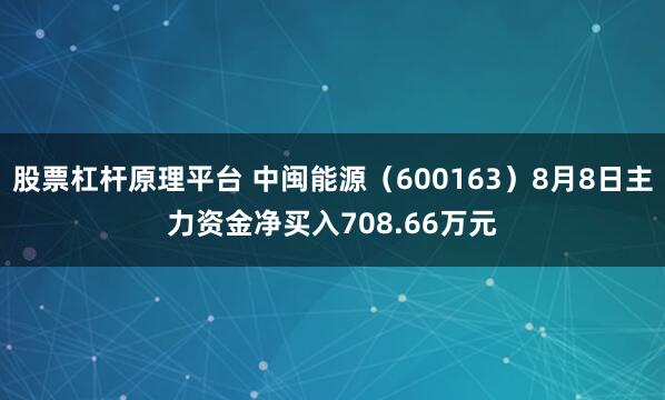 股票杠杆原理平台 中闽能源（600163）8月8日主力资金净买入708.66万元